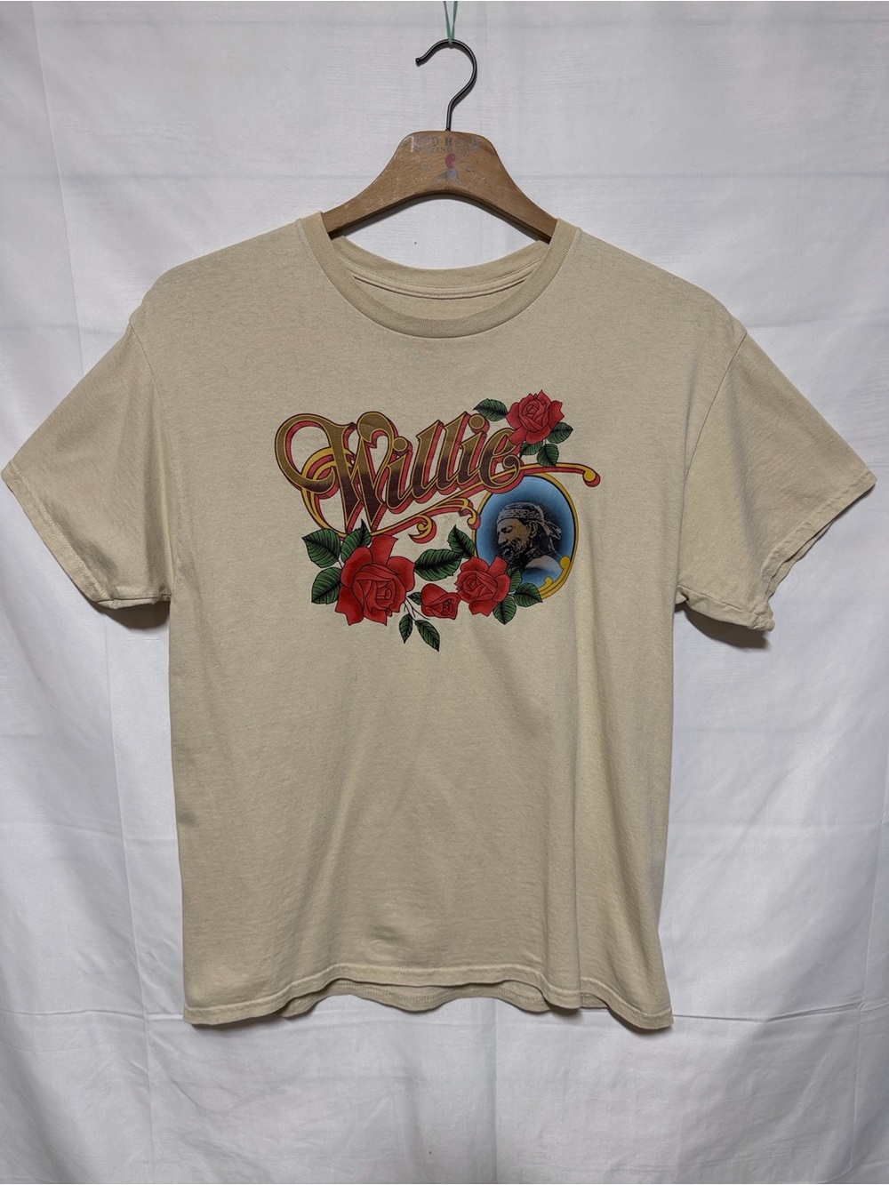 Zion Rootswear Willie Nelson Roses Graphic T-Shirt Size Large